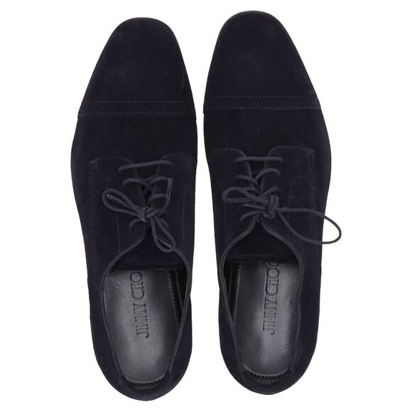 Jimmy Choo Laced Derby Shoes in Navy Blue Suede - Picture 5 of 7